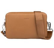 Aarni hirvennahka iso olkalaukku hopea ruskea