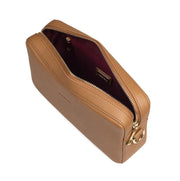 Aarni hirvennahka iso olkalaukku kulta ruskea konjakinruskea