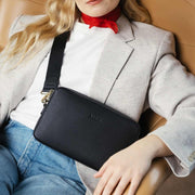 Aarni iso olkalaukku hirvennahka kulta musta