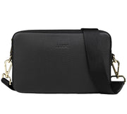 Aarni iso olkalaukku musta hirvennahka kulta