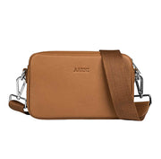 Aarni konjakinruskea hopea olkalaukku hirvennahka