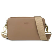 Aarni pieni olkalaukku nahka hirvennahka kultainen hiekka vaalea