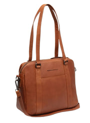 Chesterfield brand porlezza ruskea nahka olkalaukku konjakinruskea