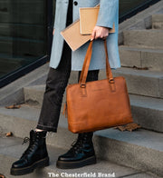 Flint chesterfield brand käsilaukku ruskea nahka