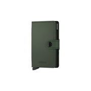 miniwallet matte green black edestä