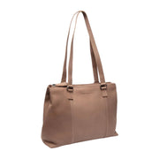 Marvos Chesterfield Brand nahka iso olkalaukku taupe edestä
