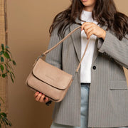 Miloa Chesterfield Brand nahka pieni olkalaukku taupe