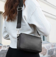 Musta aarni hopea olkalaukku hirvennahka