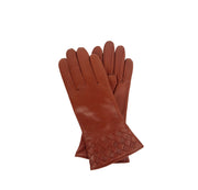 Mutka punottu ruskeat nahkahanskat