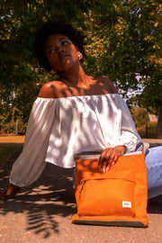 Roka kennington oranssi olkalaukku