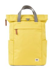 Roka london keskikokoinen reppu canvas finchley keltainen lemonade