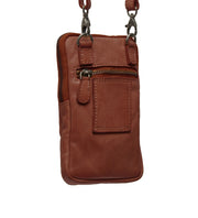 Ruskea puhelinlaukku nahka chesterfield brand salta