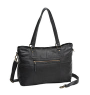 Sajaco nahkainen iso olkalaukku työlaukku pehmeä musta