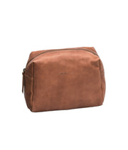 Sajaco pehmeä toilettilaukku nahka ruskea