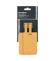 Ta Revolution Samsonite keltainen nimilappu