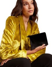 Ted Baker Jenifa samettinen olkalaukku musta juhlalaukku