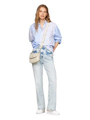 Tommy hilfiger chic läpällinen olkalaukku vaalea