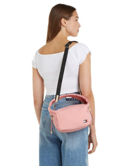 Tommy jeans olkalaukku kangas utilityvaaleanpunainen