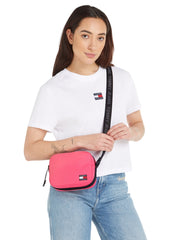 Tommy jeans pinkki essential kangas olkalaukku