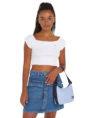 Tommy jeans sininen essential daily kangas olkalaukku