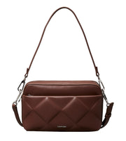 calvin klein ruskea painokuvio kameralaukku olkalaukku