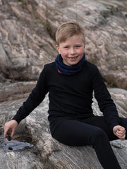 ruskovilla musta lasten merinovillapaita