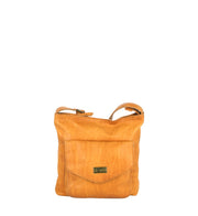 kellertava sajacon pieni olkalaukku nahkaa