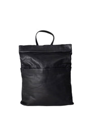 musta nahkalaukku reppu redesigned