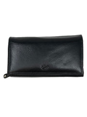 nahkainen iso naisten lompakko virgo musta