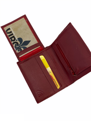 nahkalompakko virgo viininpunainen