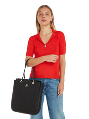 tommy hilfiger musta worktote käsilaukku emblem