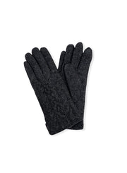 tummanharmaat neulotut hanskat