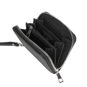 Aarni Clutch Mini lompakko hirvennahka musta/hopea