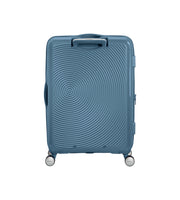 American tourister soundbox sininen pieni matkalaukku stone blue