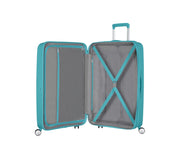 American tourister turkoosi pieni matkalaukku turquoise tonic soundbox