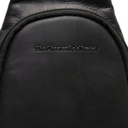 Bowey Chesterfield Brand nahka olkalaukku musta logo