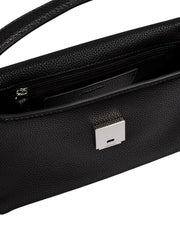 Calvin Klein Emblem Pebble pehmeä iso olkalaukku musta