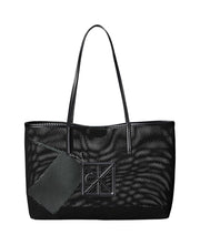 Calvin Klein Mesh Emblem iso tote musta verkko