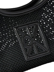 Calvin Klein Mesh Emblem pieni olkalaukku musta verkko