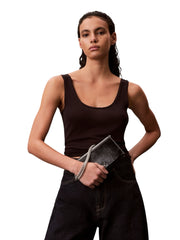 Calvin Klein musta juhlalaukku lompakkolaukku hopea