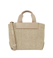 Calvin klein beige raffia punottu käsilaukku vaalea