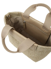 Calvin klein raffia punottu käsilaukku beige vaalea
