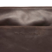 Chesterfield Brand Lunton olkalaukku nahka tummanruskea ruskea logo
