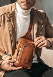 Chesterfield Riga nahkainen konjakinruskea Crossbody