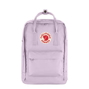 Fjällräven kånken lavender lila laptop reppu edestä