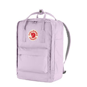 Fjällräven kånken lavender lila laptop reppu etuviisto