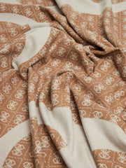 Guess Jacquard kaulahuivi logokuvioitu ruskea vaalea