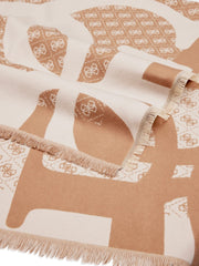 Guess Jacquard kaulahuivi logokuvioitu vaalea ruskea