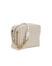 Guess mirema punottu kameralaukku beige valkoinen olkalaukku