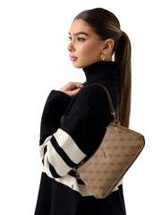 Guess ruskea logokuvioitu olkalaukku noelle vaaleanruskea